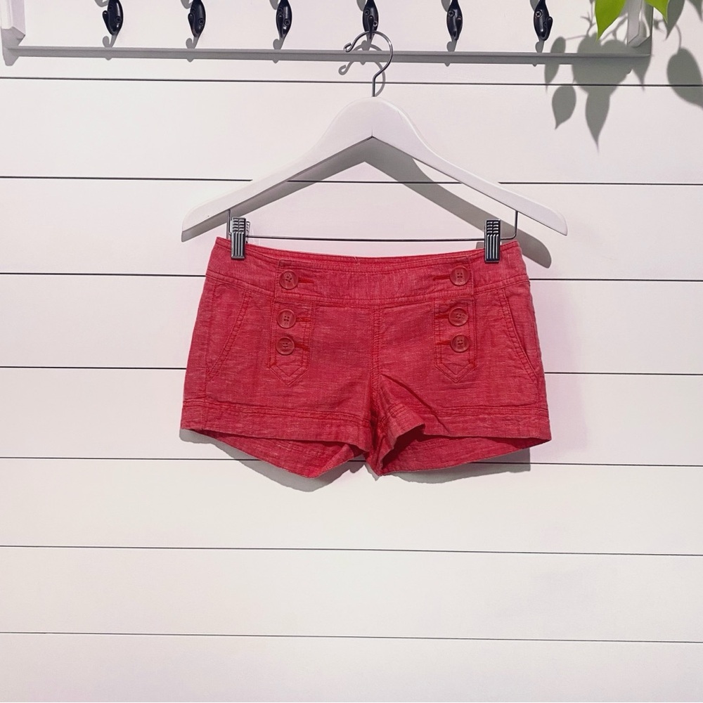 Express Coral Linen Blend Shorts